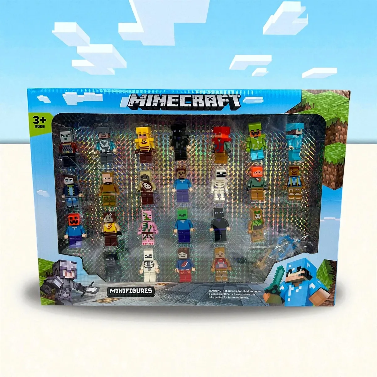 Фигурки LEGO 24 шт Майнкрафт с инструментами пластик 37х27х4,5 см разные цвета