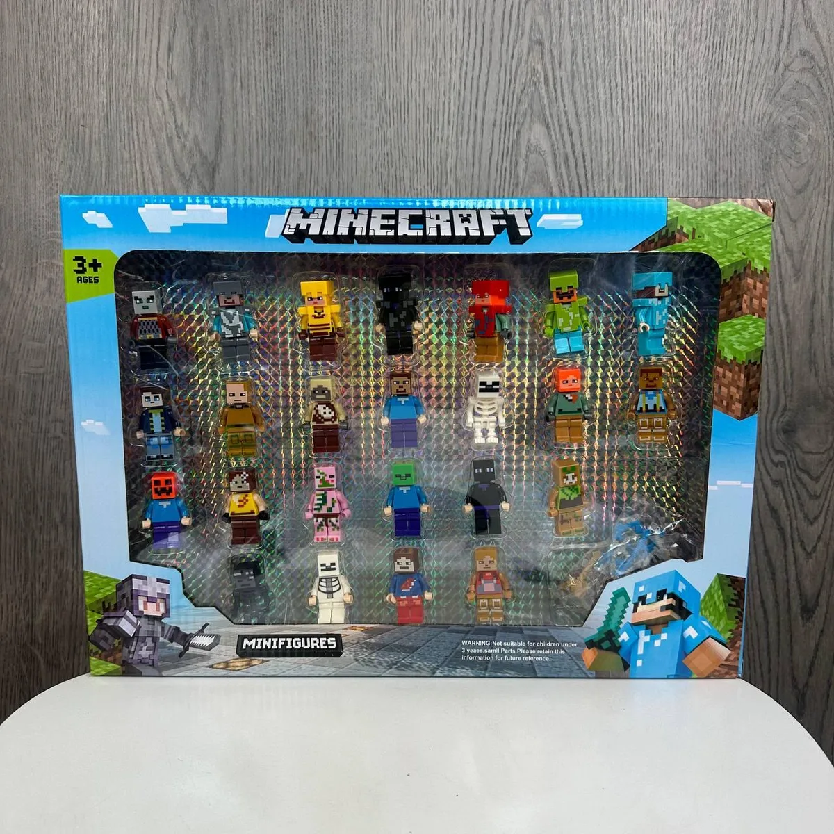 Фигурки LEGO 24 шт Майнкрафт с инструментами пластик 37х27х4,5 см разные цвета