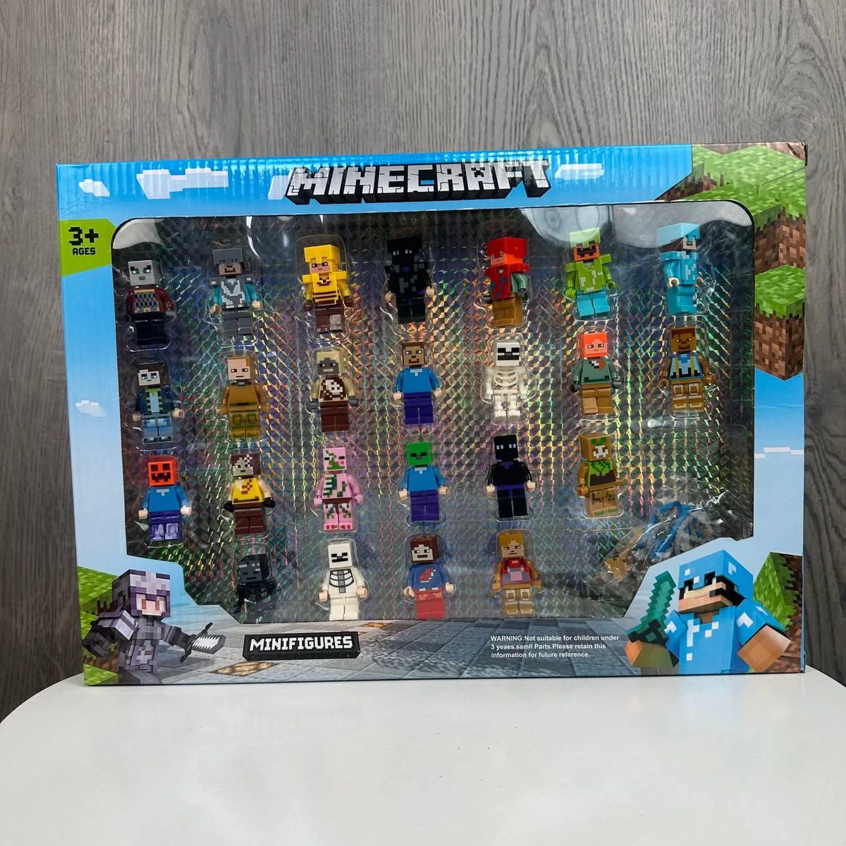Фигурки LEGO 24 шт Майнкрафт с инструментами пластик 37х27х4,5 см разные цвета