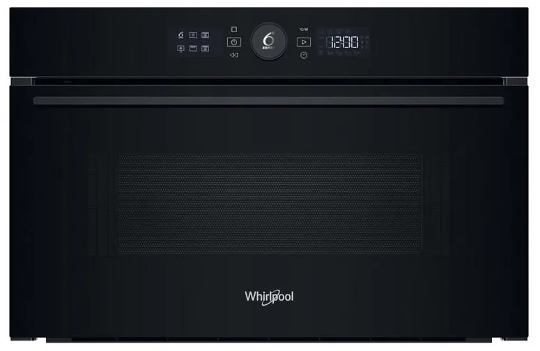 Вбудована мікрохвильова піч Whirlpool, 31 л, електронне керування, 1000 Вт, гриль, дисплей, чорного кольору.