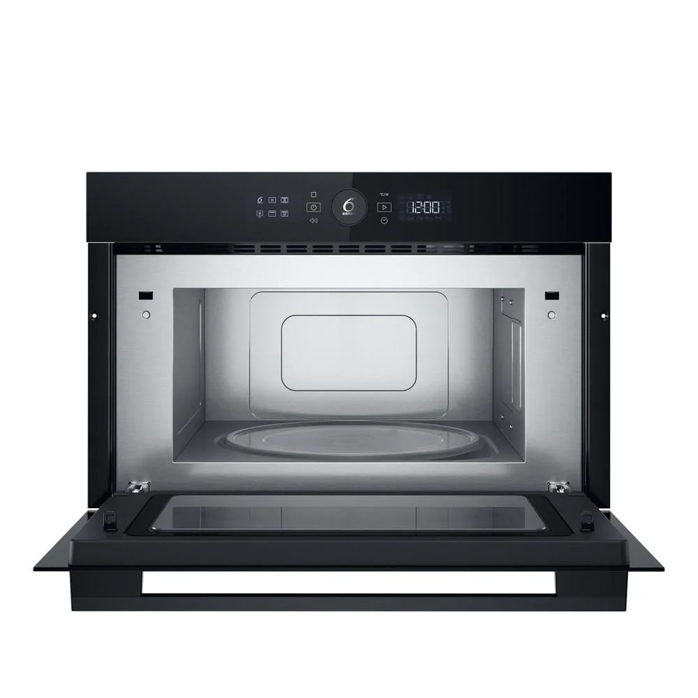 Вбудована мікрохвильова піч Whirlpool, 31 л, електронне керування, 1000 Вт, гриль, дисплей, чорного кольору.