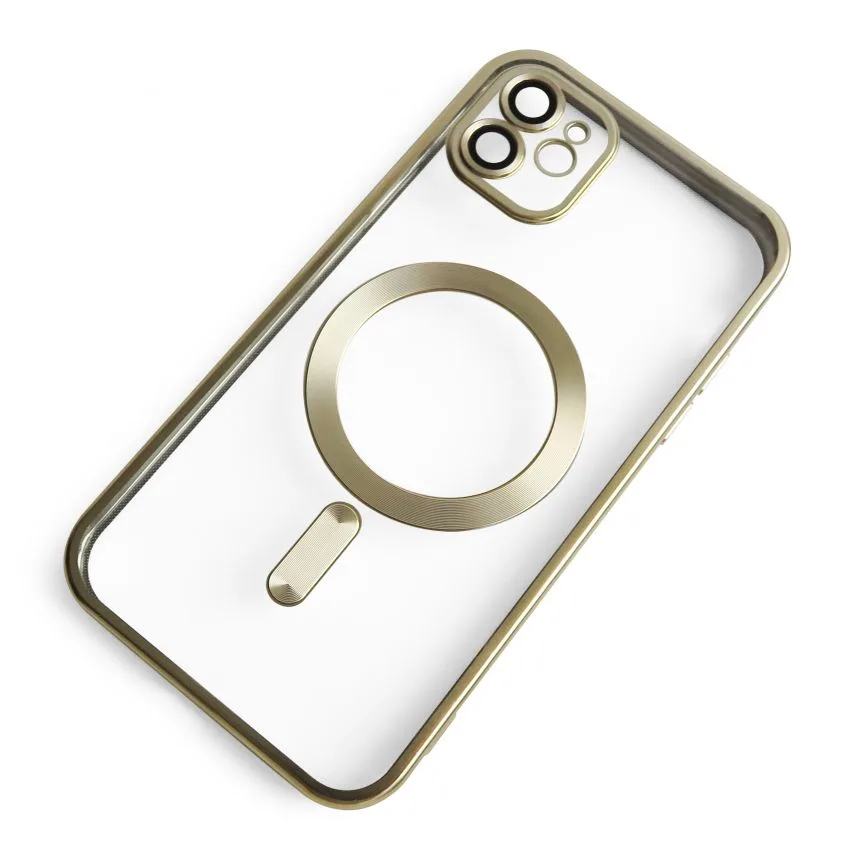 Чохол MagSafe для iPhone 11 матовий пластик силікон золотий