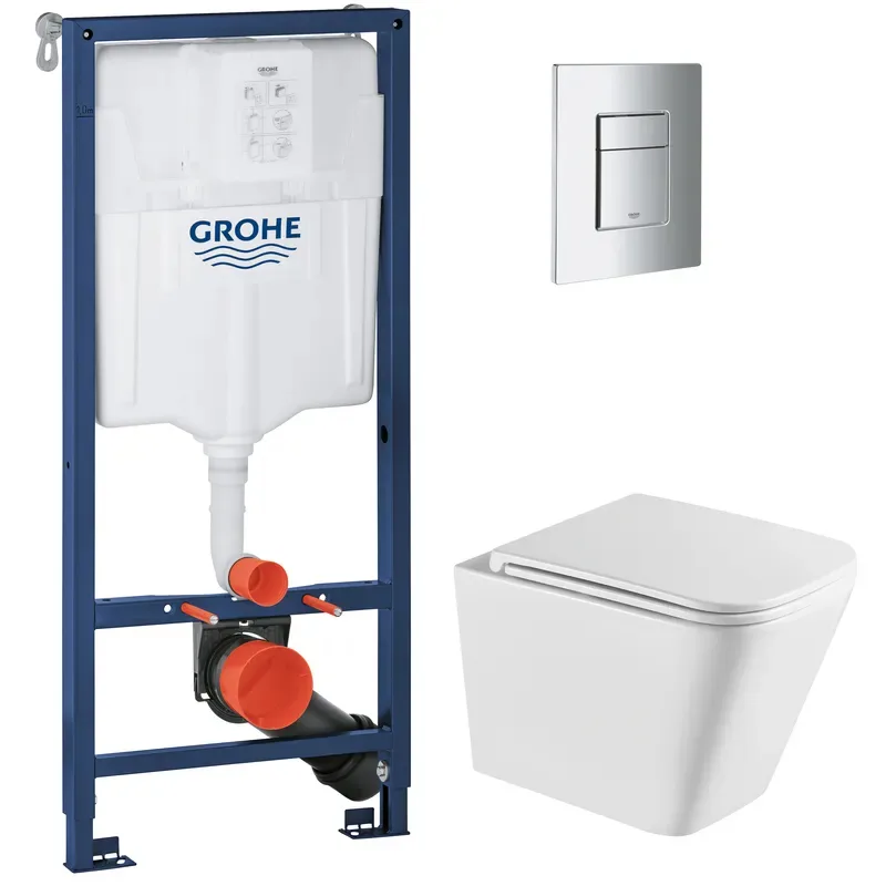 Комплект Grohe Унітаз підвісний з інсталяцією та панеллю змиву Білий 490х340х360 мм