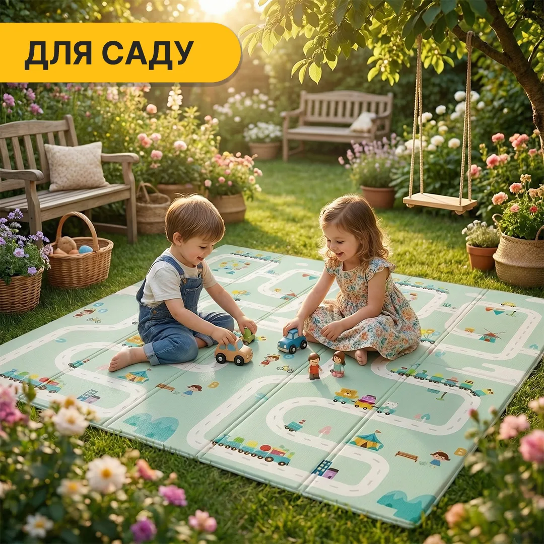 Детский игровой коврик LEOBRO вспененная полиуретановая пена 180х200 см