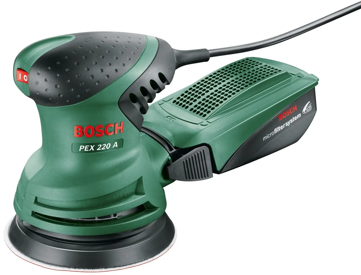Эксцентриковая шлифмашина Bosch PEX 220 A, 200 Вт, 125 мм, 24000 об/мин, вес 12 кг