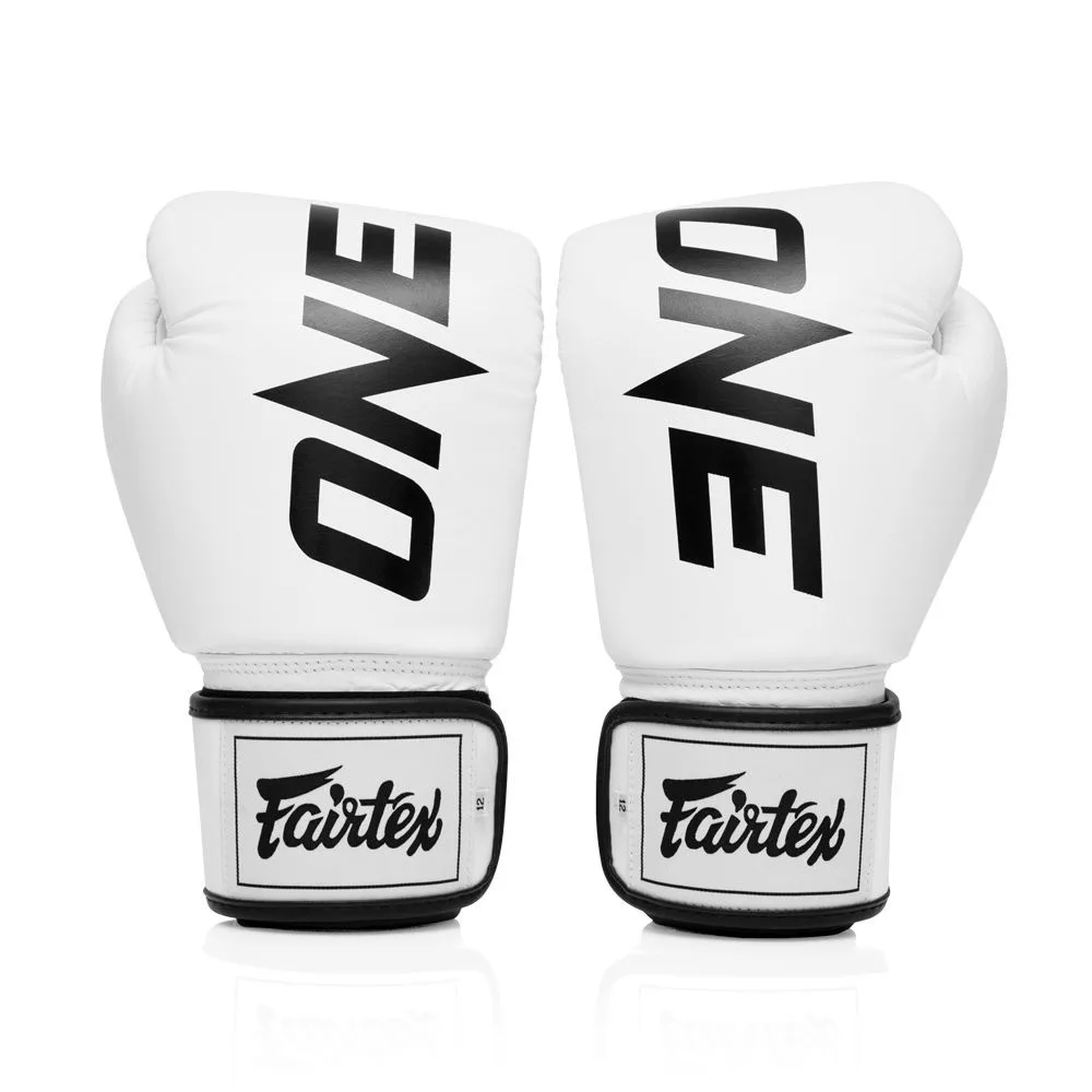 Боксерські рукавиці Fairtex натуральна шкіра 10 унцій білий
