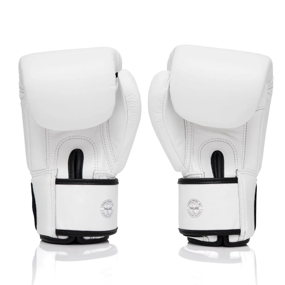 Боксерські рукавиці Fairtex натуральна шкіра 10 унцій білий