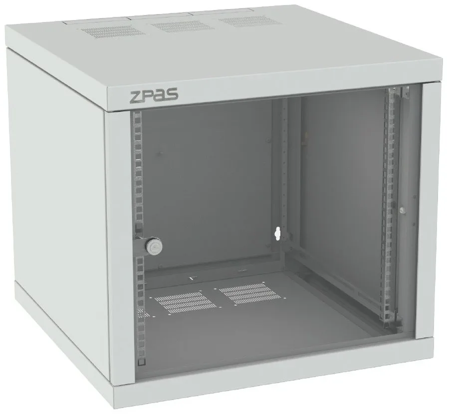 Шкаф ZPAS 19", 10U, Z-BOX, с изменяемыми боковыми стенками, 600х600 мм, максимально 100кг, серый.
