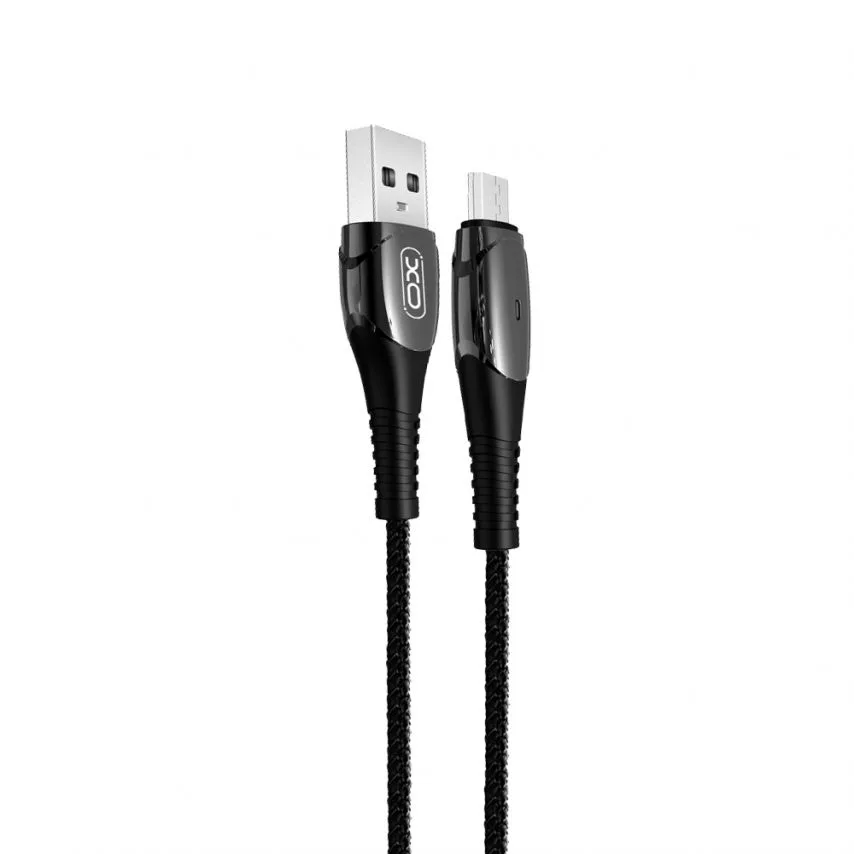 Кабель USB XO Пластиковий Micro 1м Чорний 2.4A