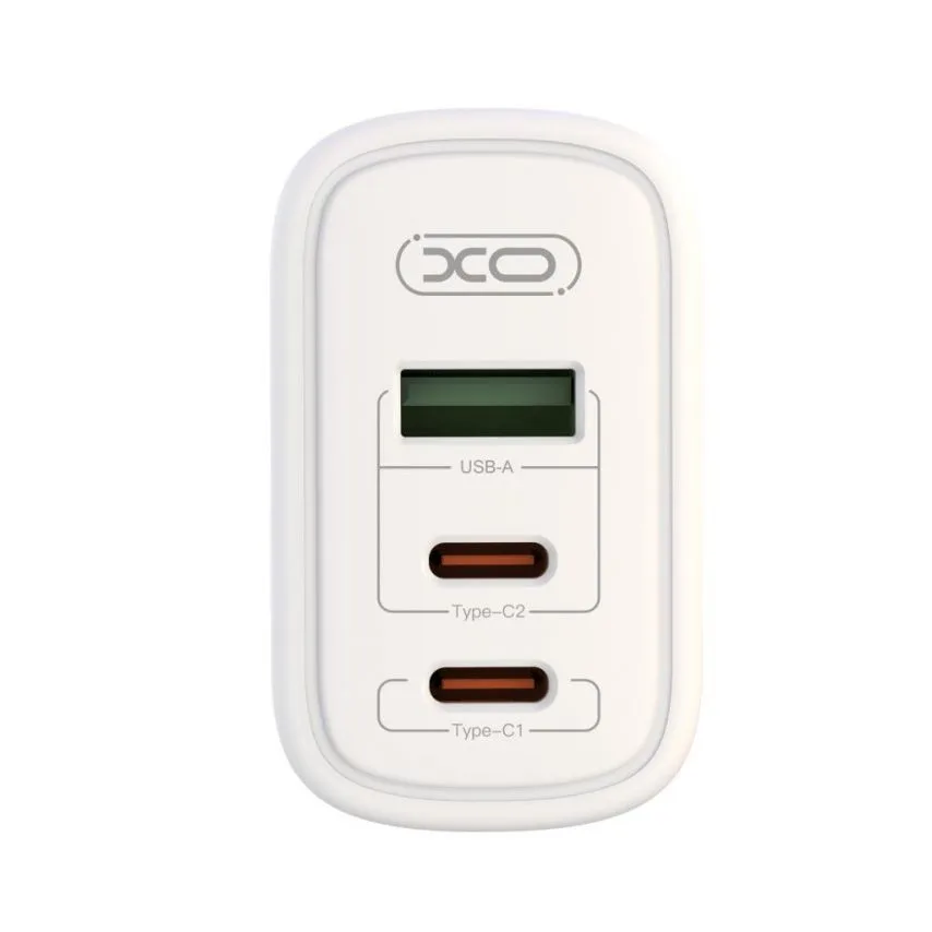 Мережевий зарядний пристрій XO 2xType-C 65W білий