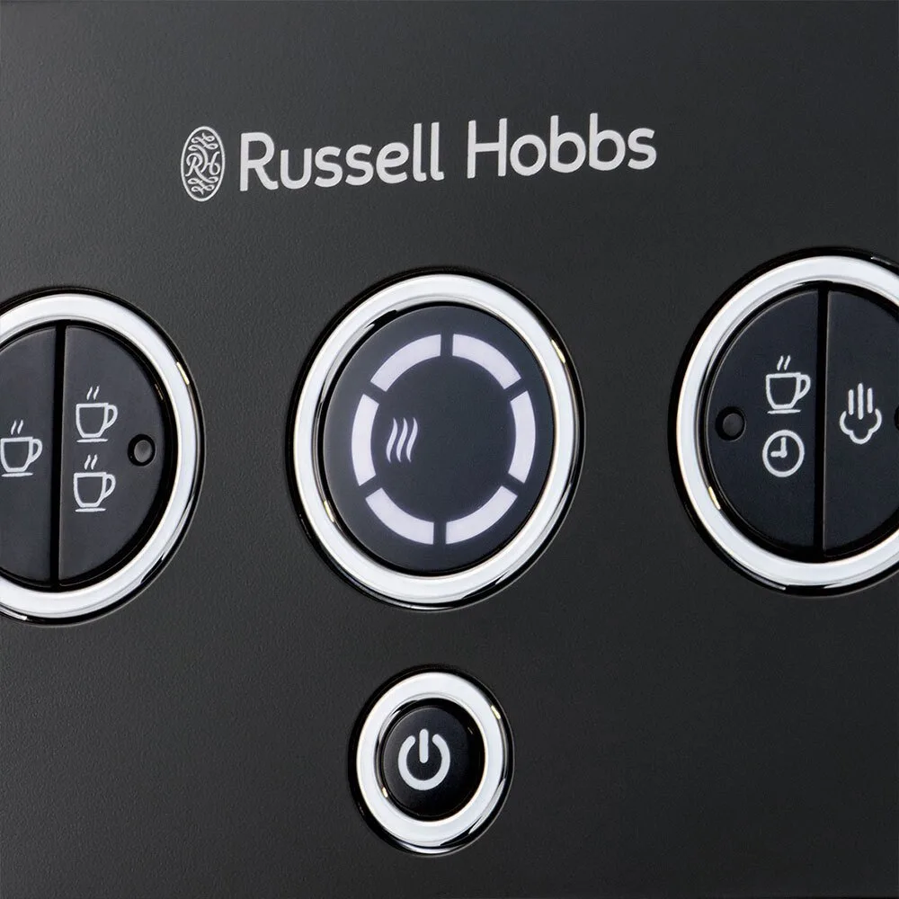 Кавоварка Russell Hobbs ріжкова Distinctions 1.1л, для меленої кави та чалдів, чорний з сріблястими акцентами.