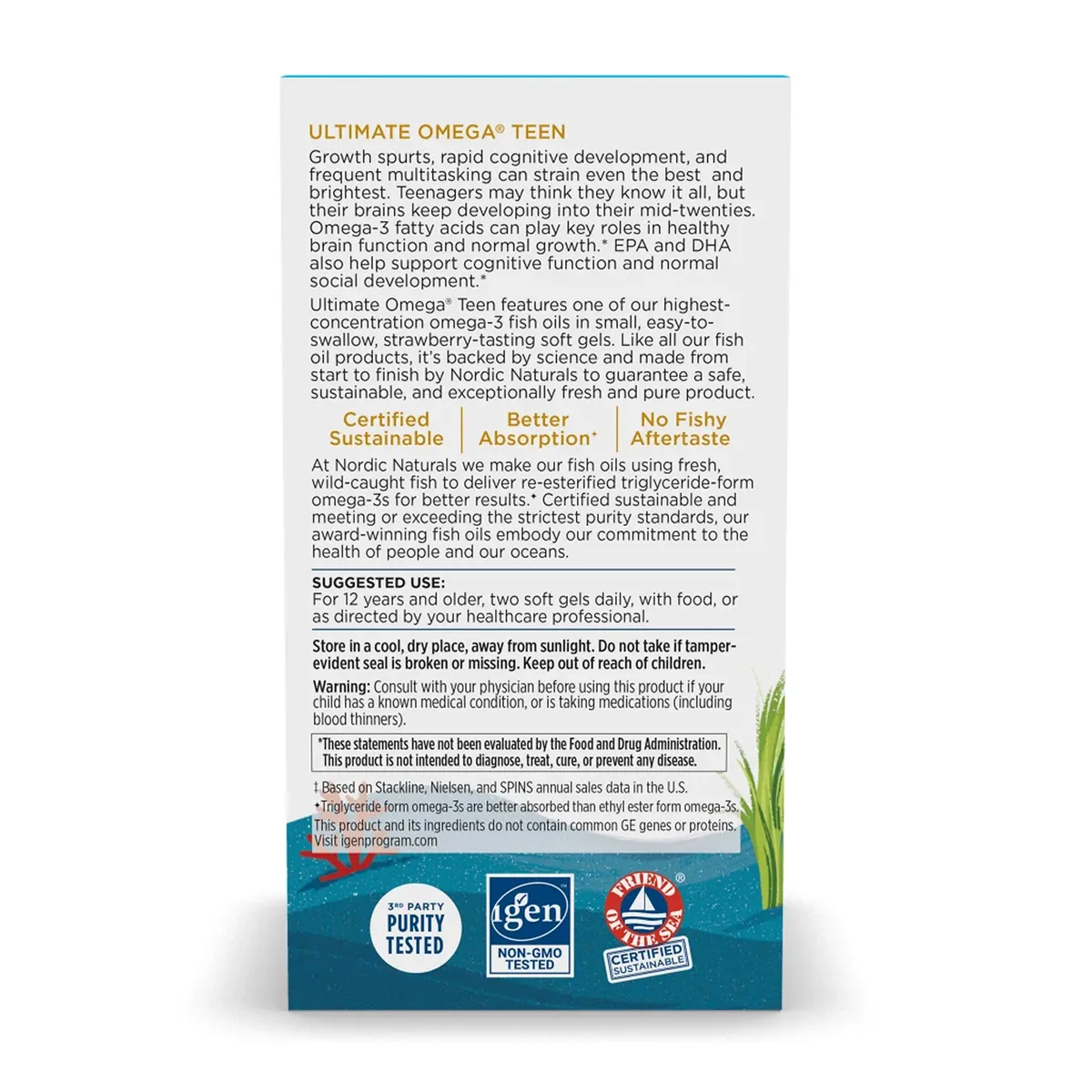 Ultimate Omega 2X Teen Nordic Naturals міні-м'які желатинові капсули 60 шт клубнічний смак