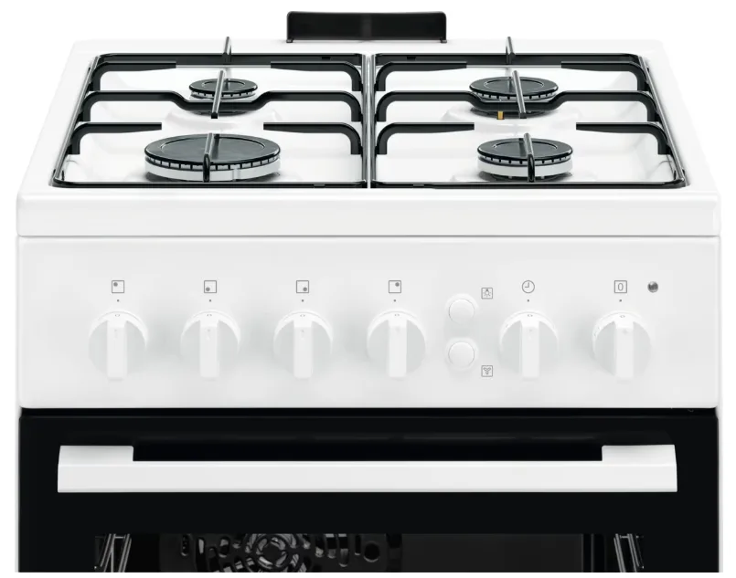 Газова плита Electrolux емаль 60х85,5 см біла 4 конфорки 57 л з грилем
