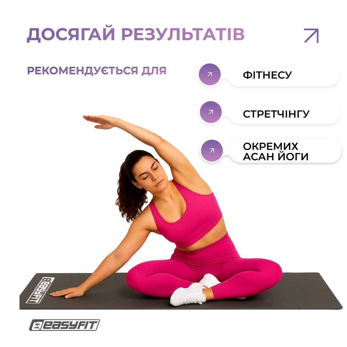 Килимок для фітнесу EasyFit EVA 3 мм чорний