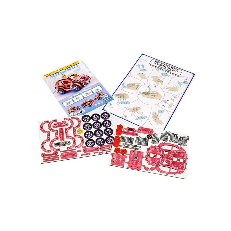 Дерев'яний 3D конструктор PuzzleOK 70 деталей 7,9х5,5х12 см кольоровий