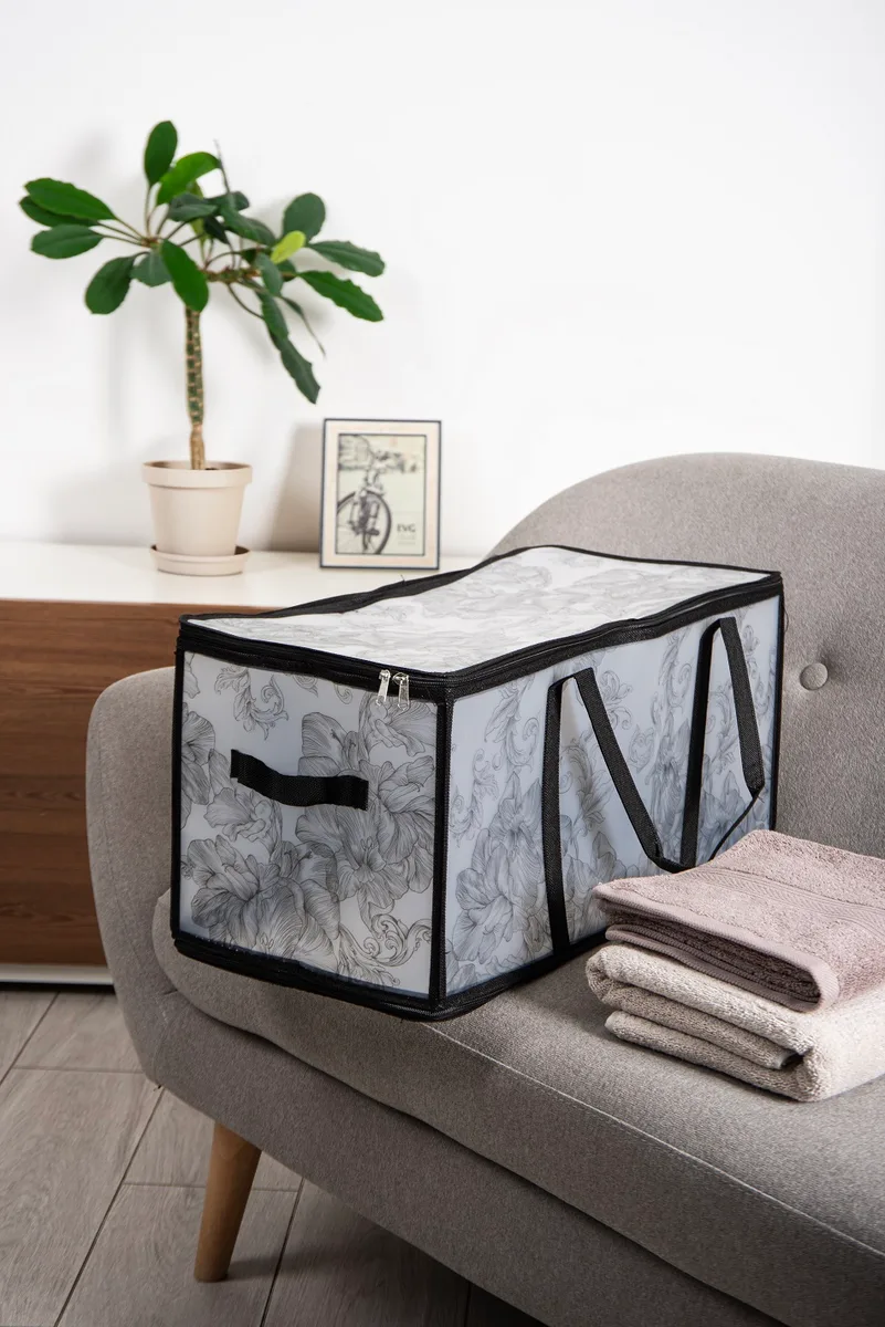 Кошик Idea Home Поліпропілен 60х30х30 см Чорний/Білий