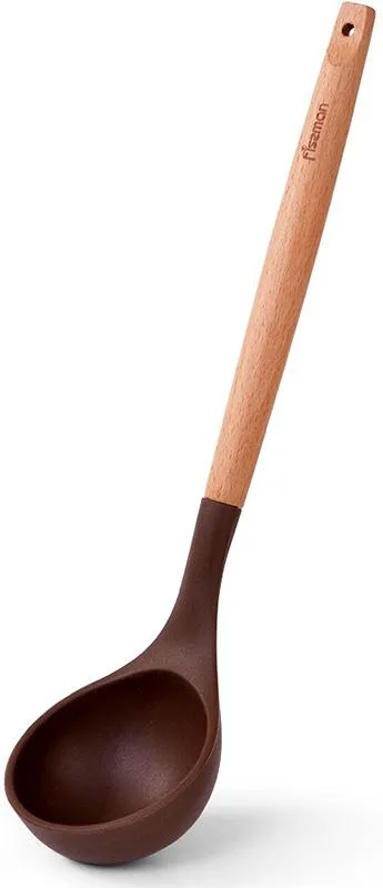 Ложка-черпак Fissman силікон 31,5 см шоколадна