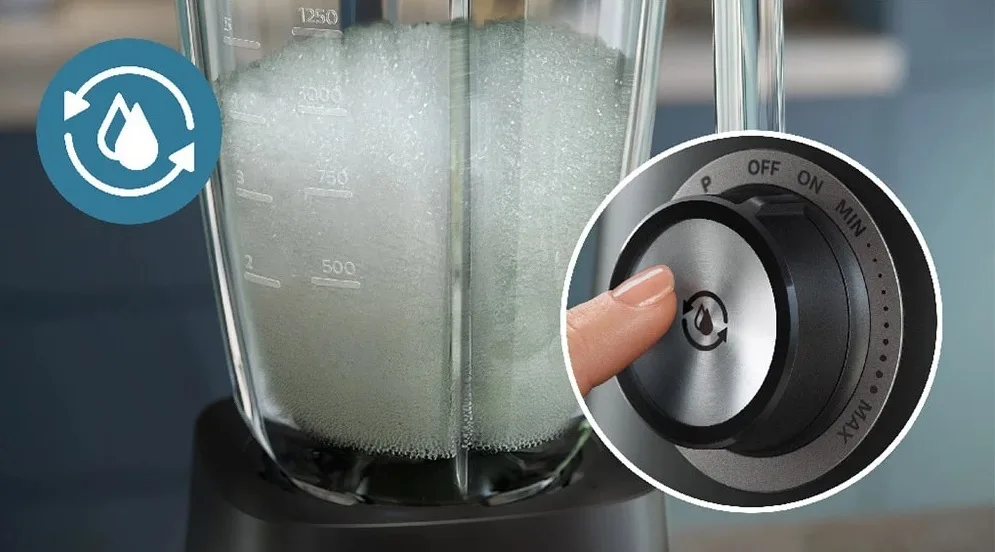 Блендер PHILIPS стаціонарний Series 5000, 1200Вт, ємність 2000мл, скляна чаша, склянка в комплекті, чорний колір.