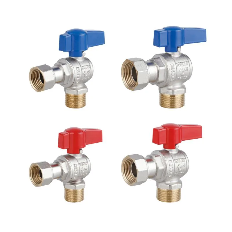 Кутовий кран кульовий 1/2"x3/4" Thermo Alliance Standart латунь нікель 0,926 кг