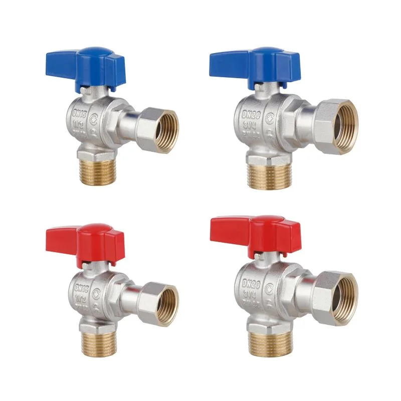 Кутовий кран кульовий 1/2"x3/4" Thermo Alliance Standart латунь нікель 0,926 кг