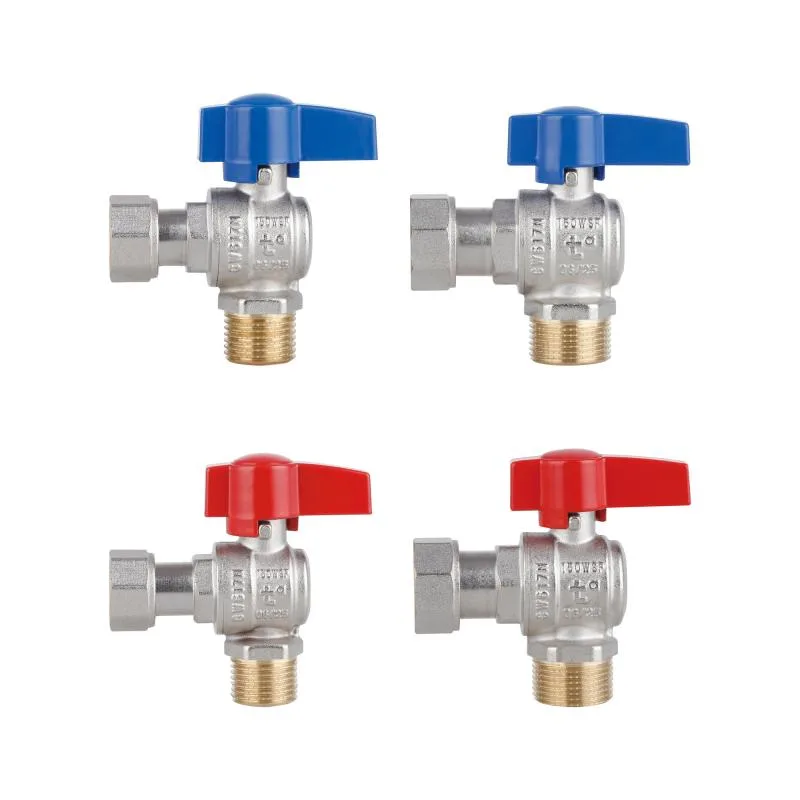 Кутовий кран кульовий 1/2"x3/4" Thermo Alliance Standart латунь нікель 0,926 кг
