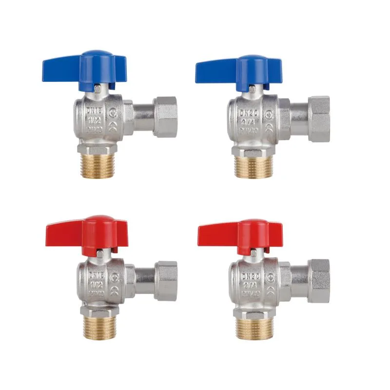 Кутовий кран кульовий 1/2"x3/4" Thermo Alliance Standart латунь нікель 0,926 кг