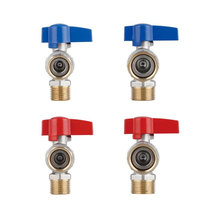Кутовий кран кульовий 1/2"x3/4" Thermo Alliance Standart латунь нікель 0,926 кг