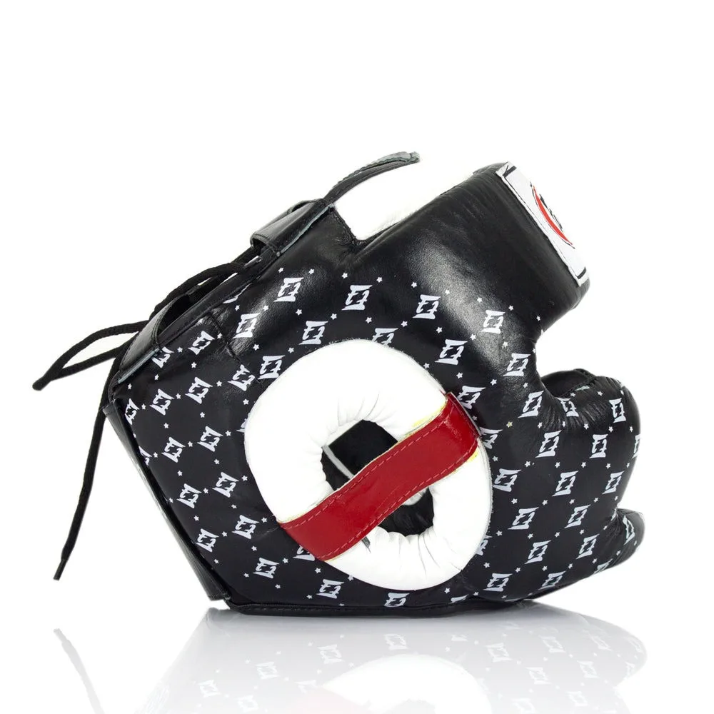 Боксерский шлем Fairtex натуральная кожа XL черный