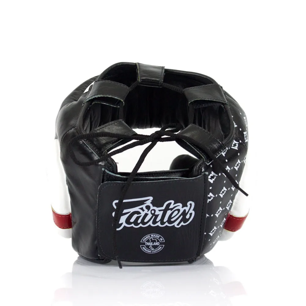 Боксерский шлем Fairtex натуральная кожа XL черный