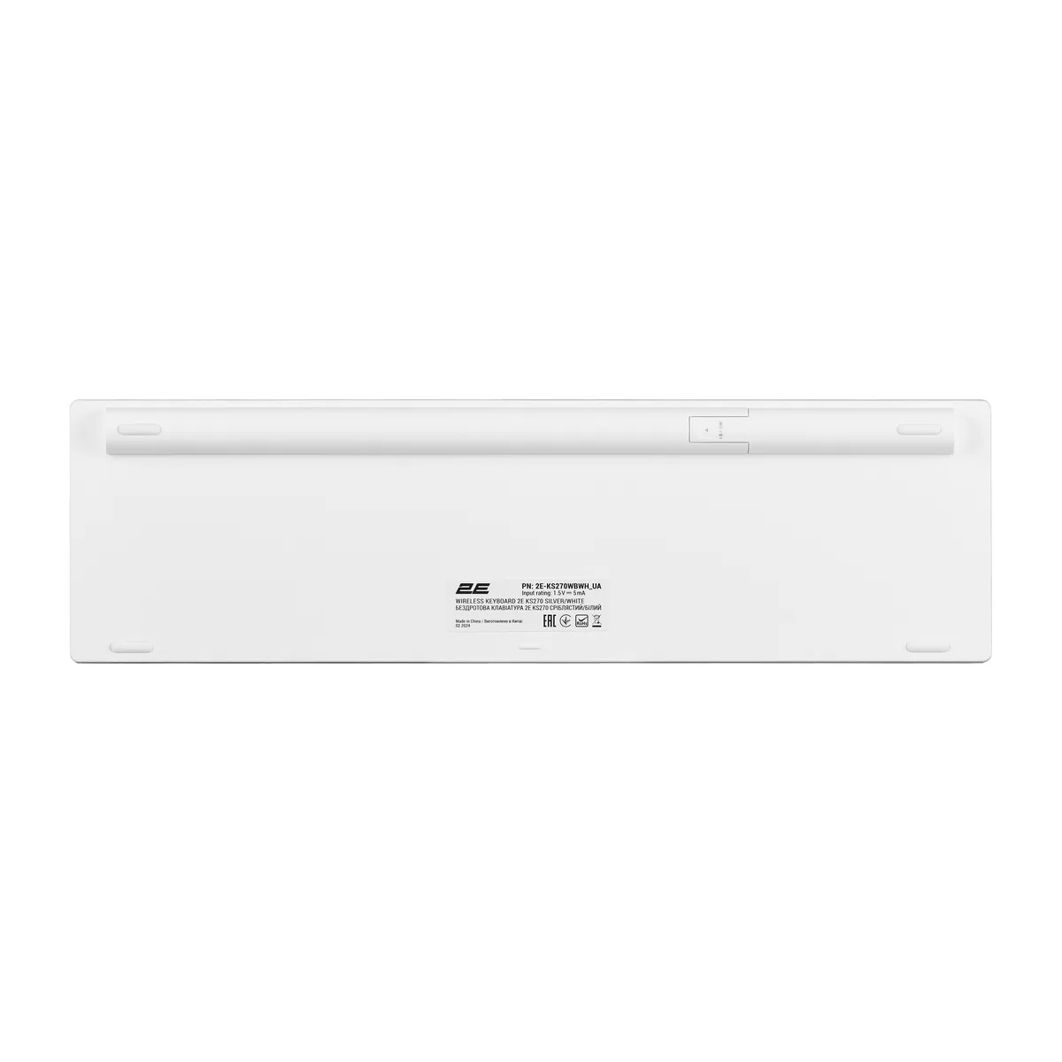 Клавиатура ножничная 2E KS270 109key, WL/BT, EN/UK, серебристо-белая