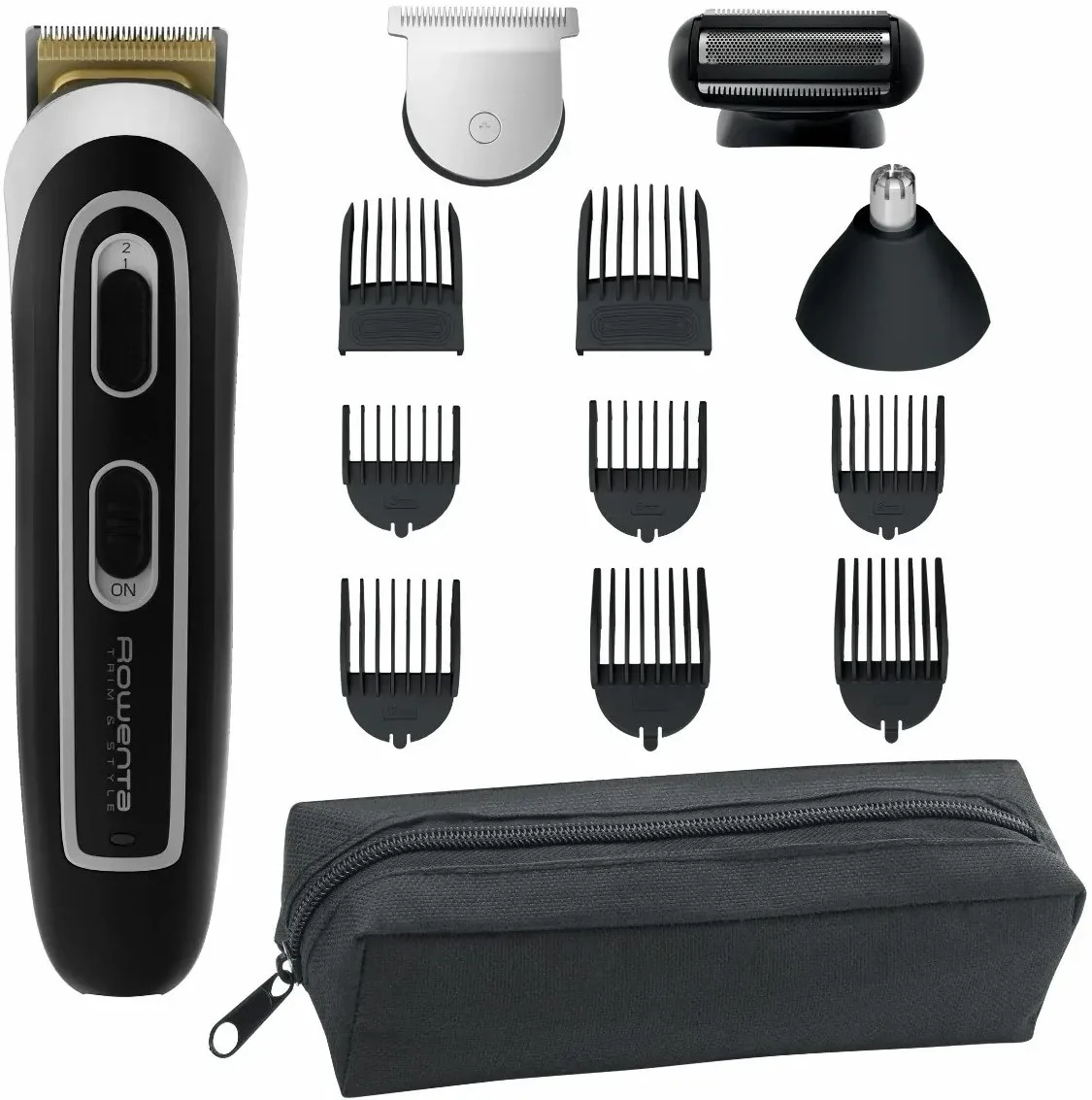 Тример Rowenta Trim  Style для бороди, вусів, волосся та тіла, з комбінованим живленням (мережа + акумулятор), роторним мотором, 1