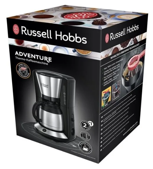 Кавоварка Russell Hobbs пластикова 35,2х23,7х21,2 см чорна срібляста