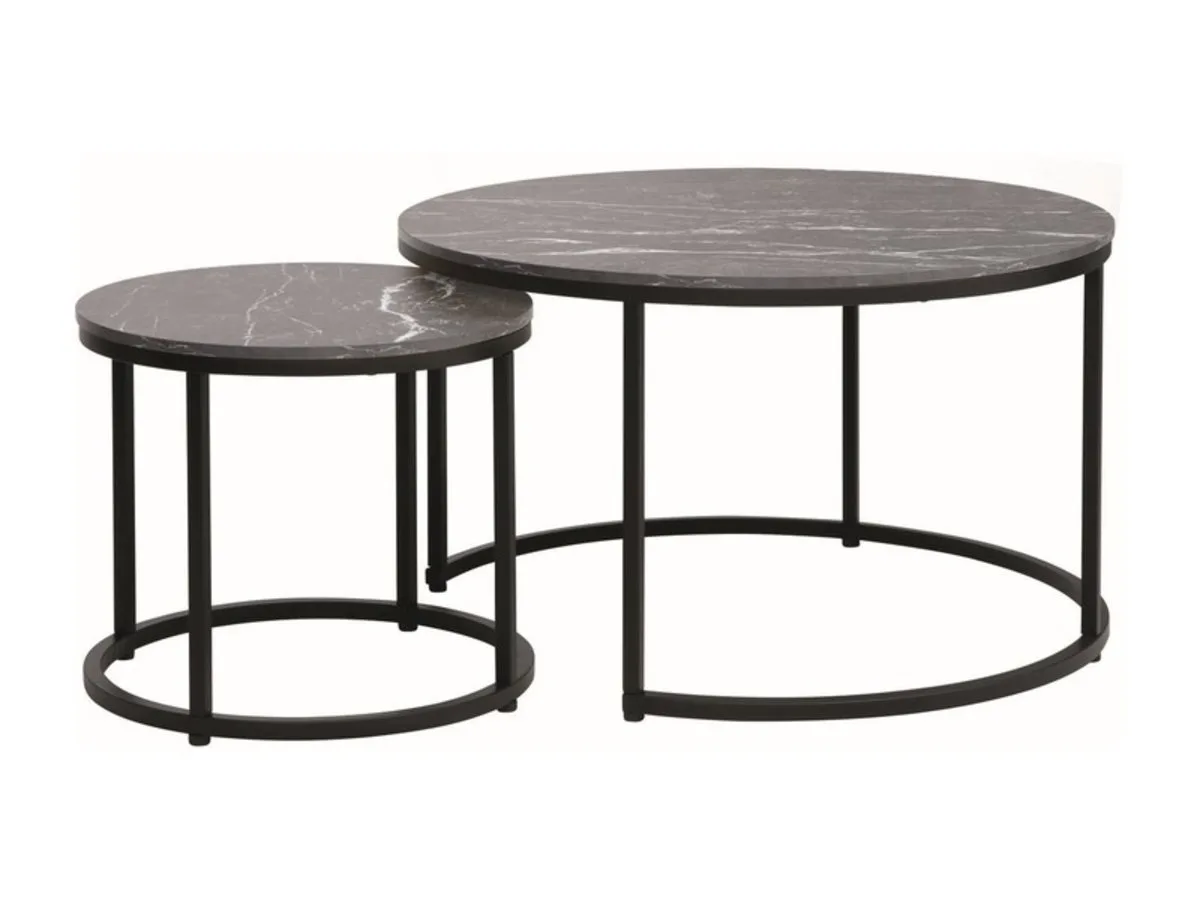 Журнальний столик Signal ДСП 80х80х48 см чорний металевий