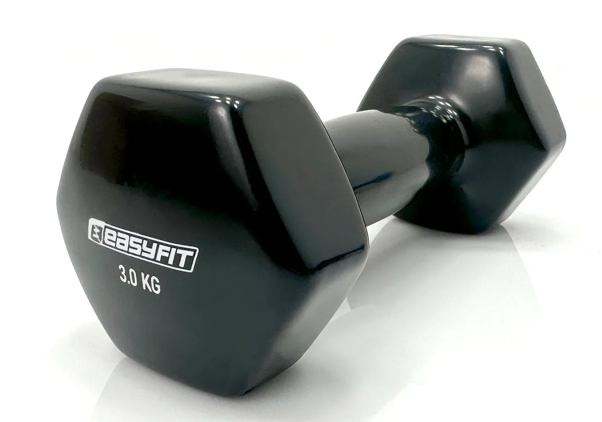 Гантель EasyFit вінілова 3 кг чорна