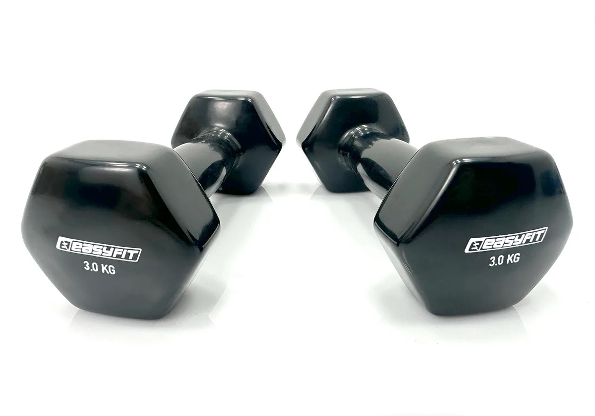Гантель EasyFit вінілова 3 кг чорна