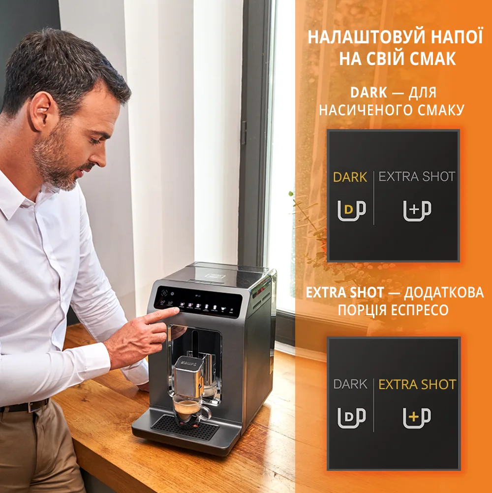 Кавомашина Krups 1450 Вт 15 бар Зернова Чорна