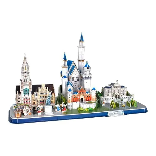 Тривимірна головоломка-конструктор CubicFun City Line Bavaria 178 елементів для дітей та дорослих пазл для збирання пам'яток.