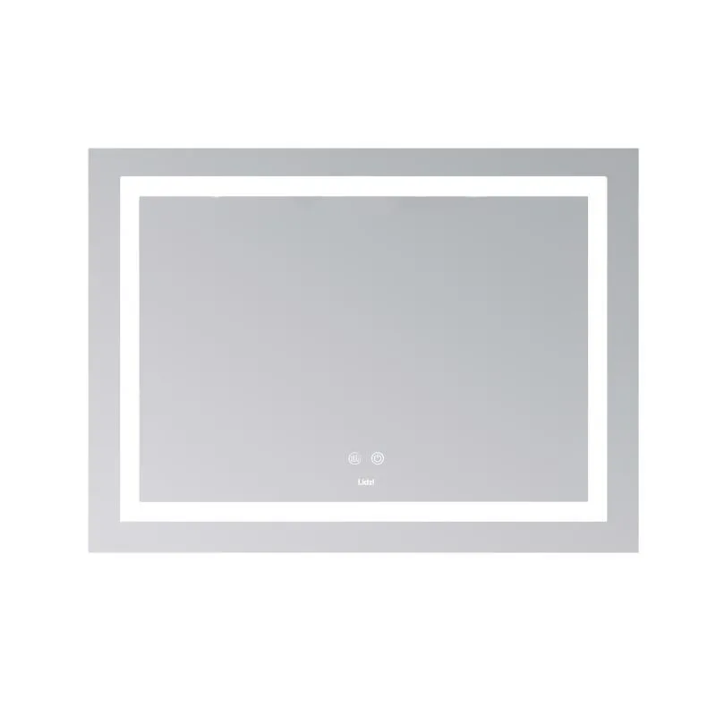 Дзеркало Lidz Kubis KU1 з LED-підсвічуванням Touch 900х700 мм алюміній/пластик