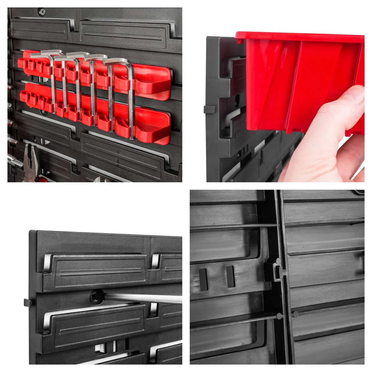 Панель для инструментов Kistenberg пластиковая 39х78 см черная на 16 контейнеров