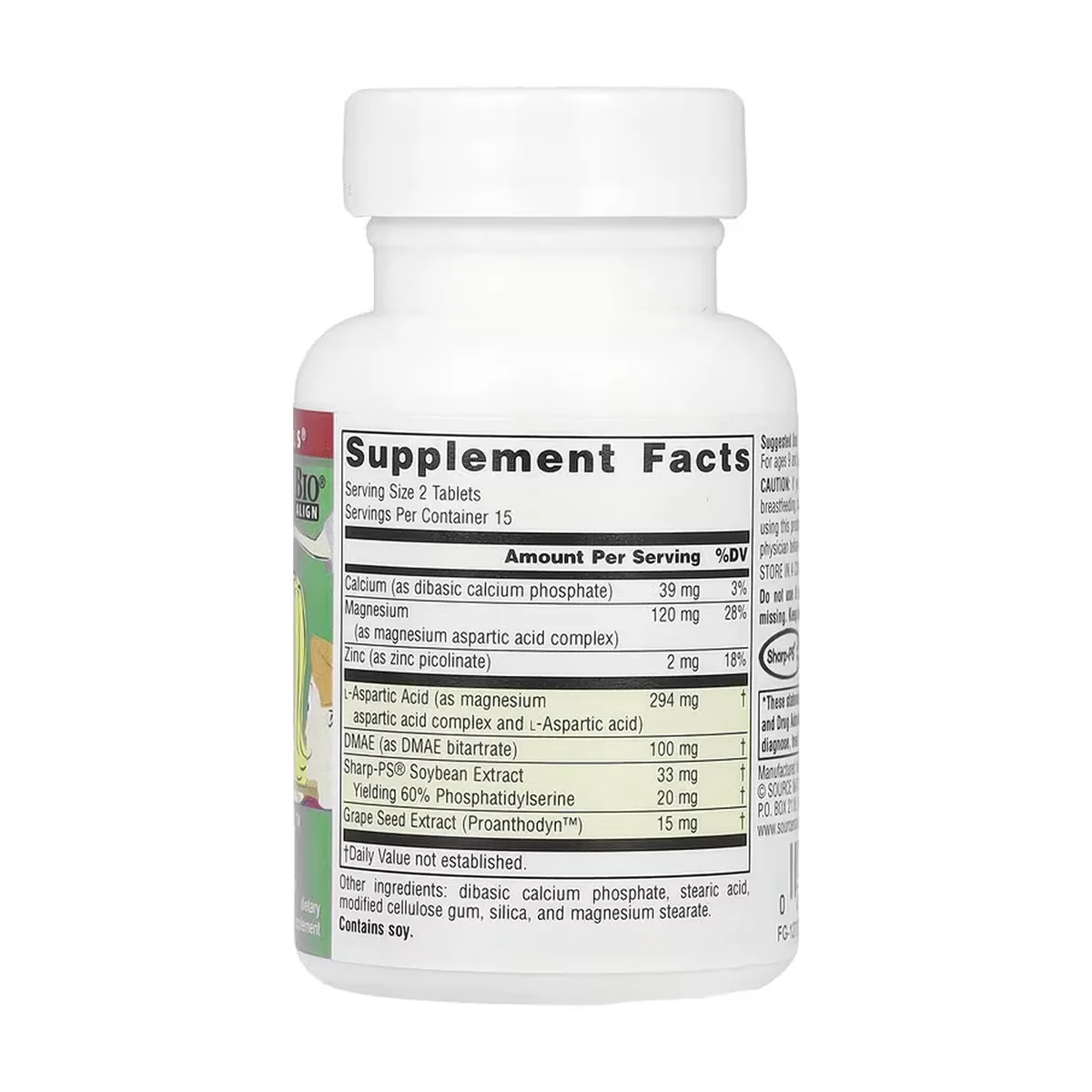 Source Naturals Attentive Child пищевая добавка 30 табл для поддержки метаболизма мозга