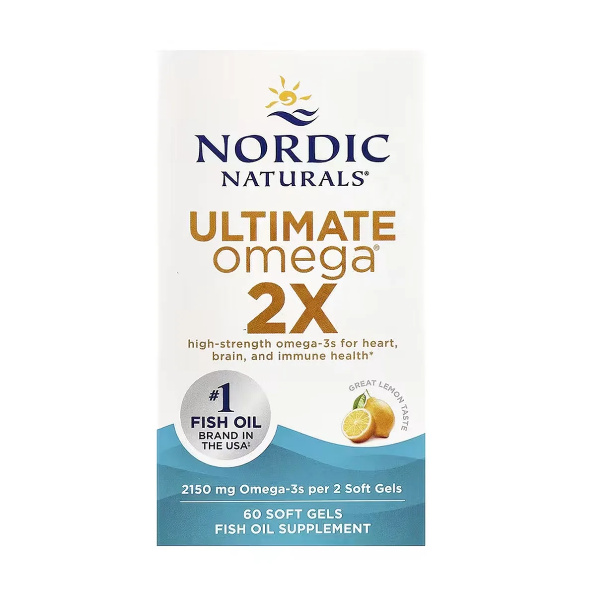 Ultimate Omega 2X Nordic Naturals рыбий жир 60 капсул лимонный вкус