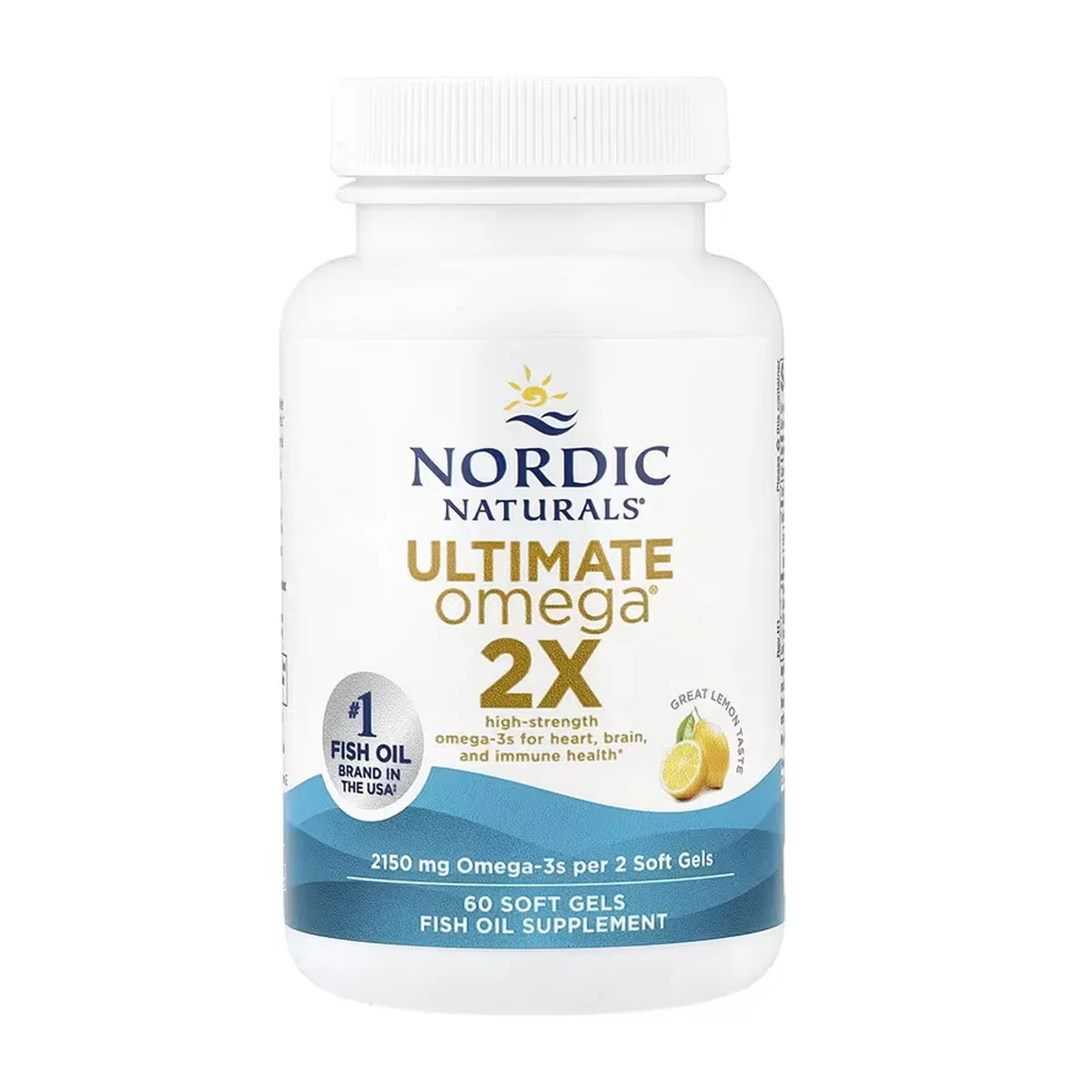 Ultimate Omega 2X Nordic Naturals рыбий жир 60 капсул лимонный вкус