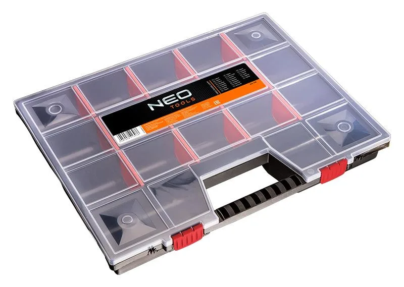 Органайзер Neo Tools, 14 секцій, регульовані перегородки, 6.5х39х29 см, виготовлений з поліпропілену.