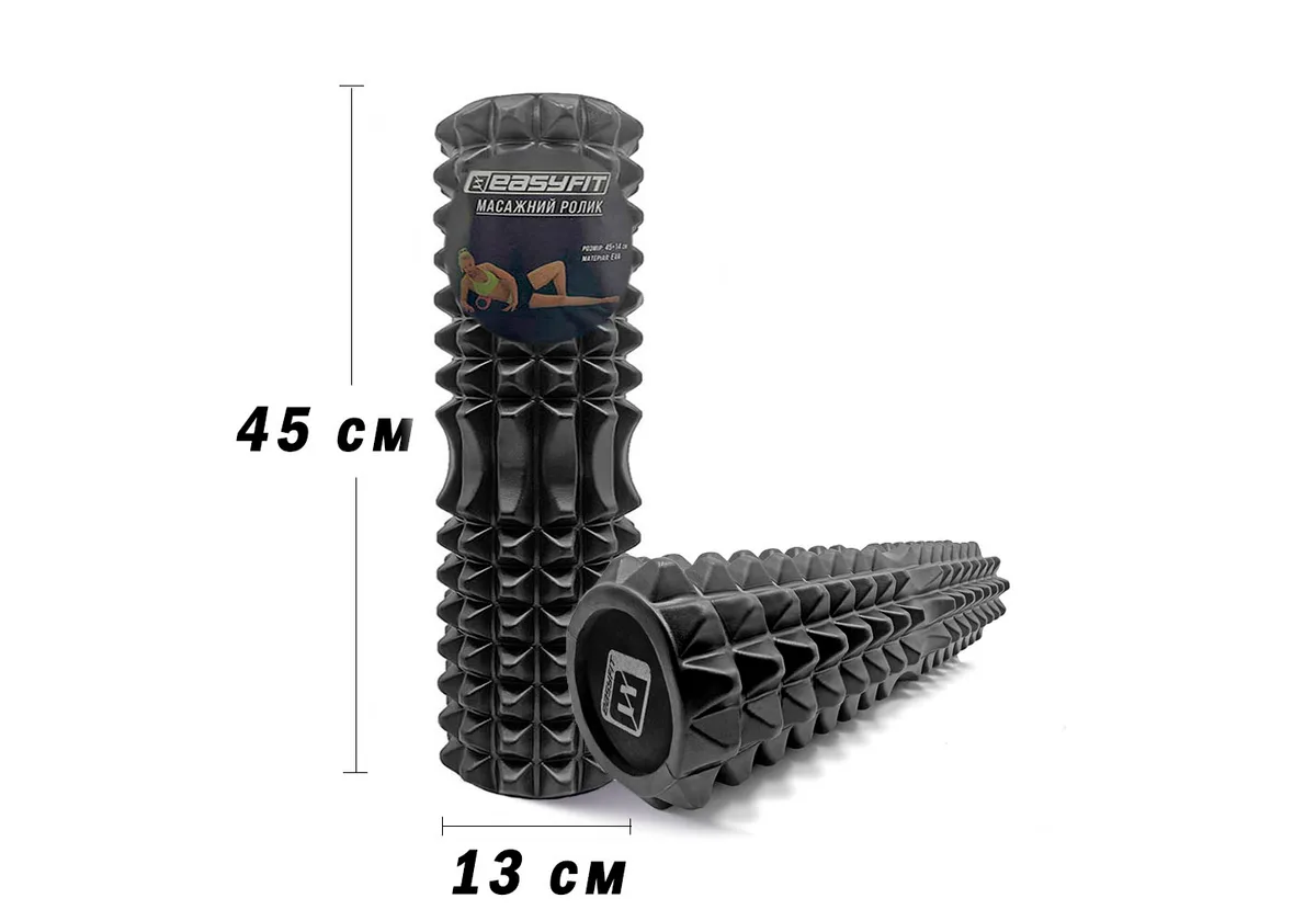 Масажний ролик EasyFit EVA 45 см чорний