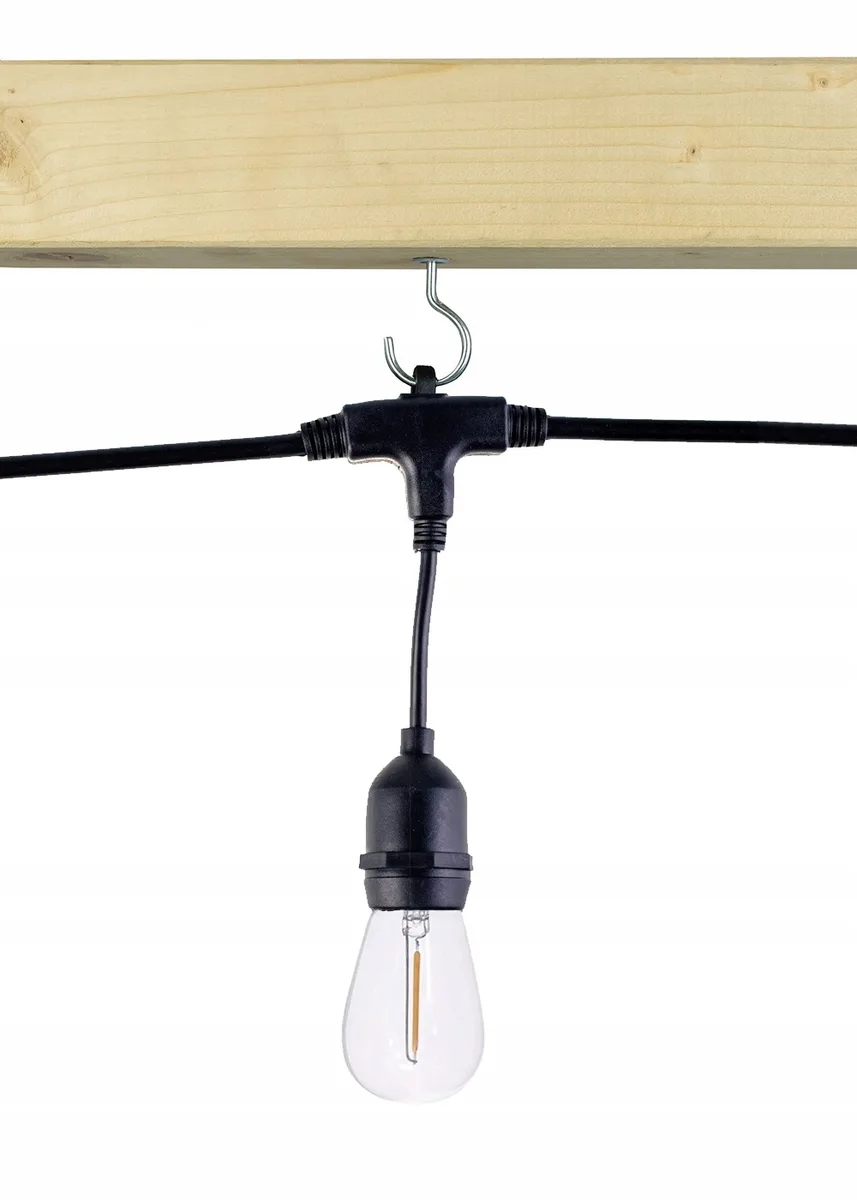 Садова гірлянда SuperLED чорна 20 м 20 LED-ламп E27 2700K