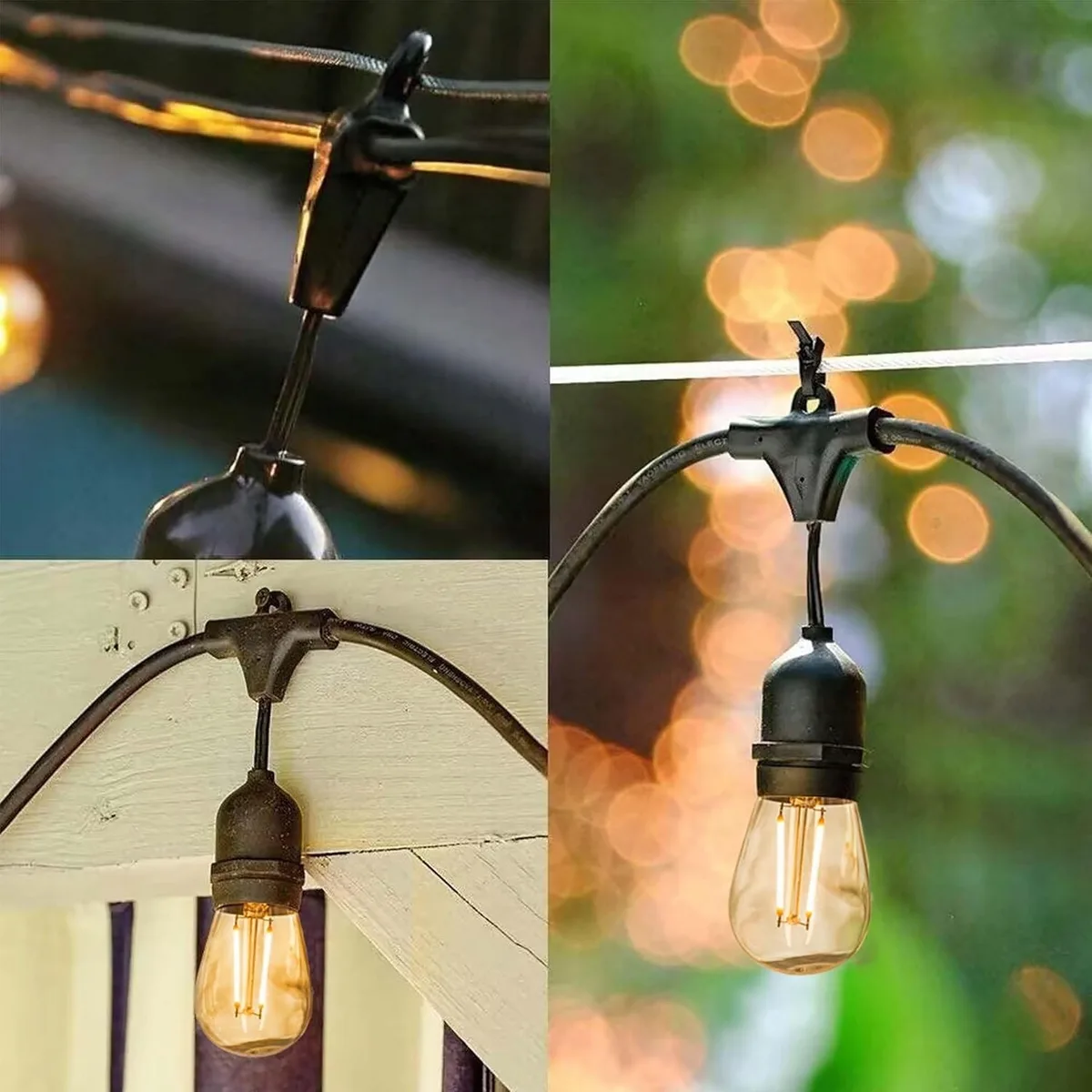 Садова гірлянда SuperLED чорна 20 м 20 LED-ламп E27 2700K