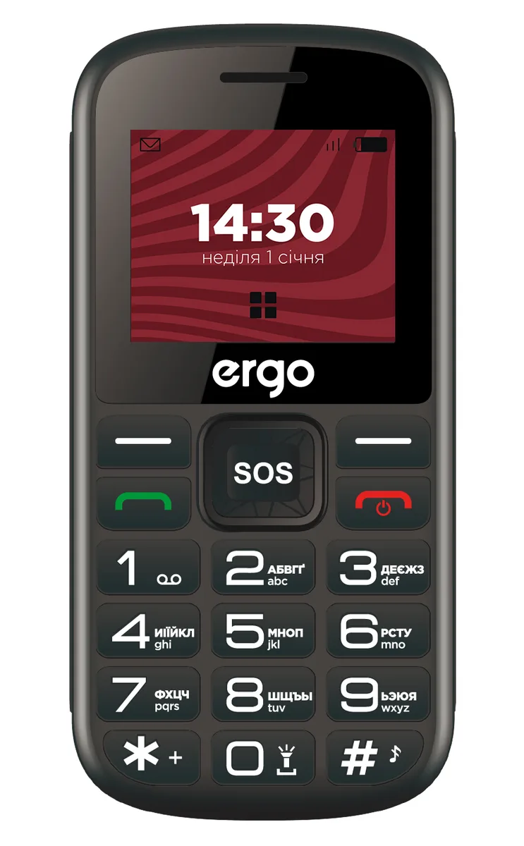Мобільний телефон ERGO пластик 2 дюйми чорний Dual Sim