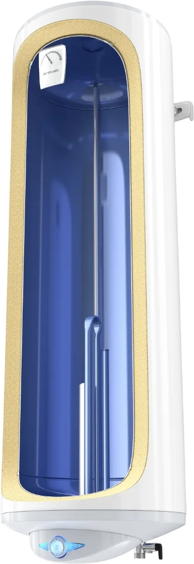Водонагреватель электрический TESY Anticalc Slim круглый, модель GCV 803824D B14 TBRC, объемом 80 л, мощностью 2,4 кВт, с сухим теном и механическим управлением.