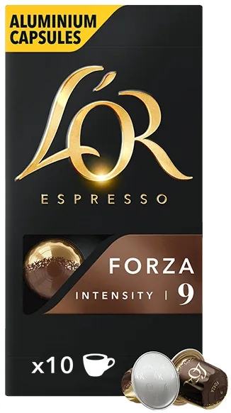 Кава L`OR в капсулах, Espresso Forza, 100% арабіка, 10 штук для Nespresso.