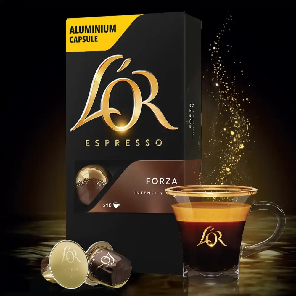 Кава L`OR в капсулах, Espresso Forza, 100% арабіка, 10 штук для Nespresso.